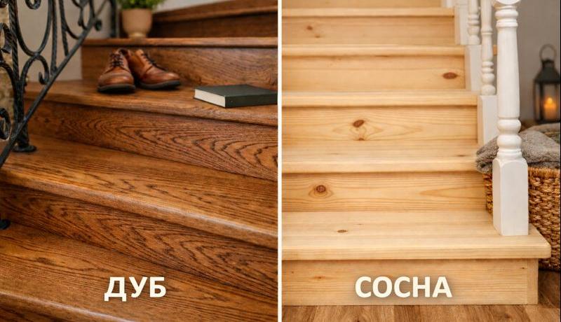 Ступени из дуба vs сосны: плюсы и минусы, долговечность